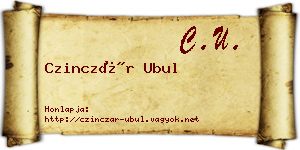 Czinczár Ubul névjegykártya